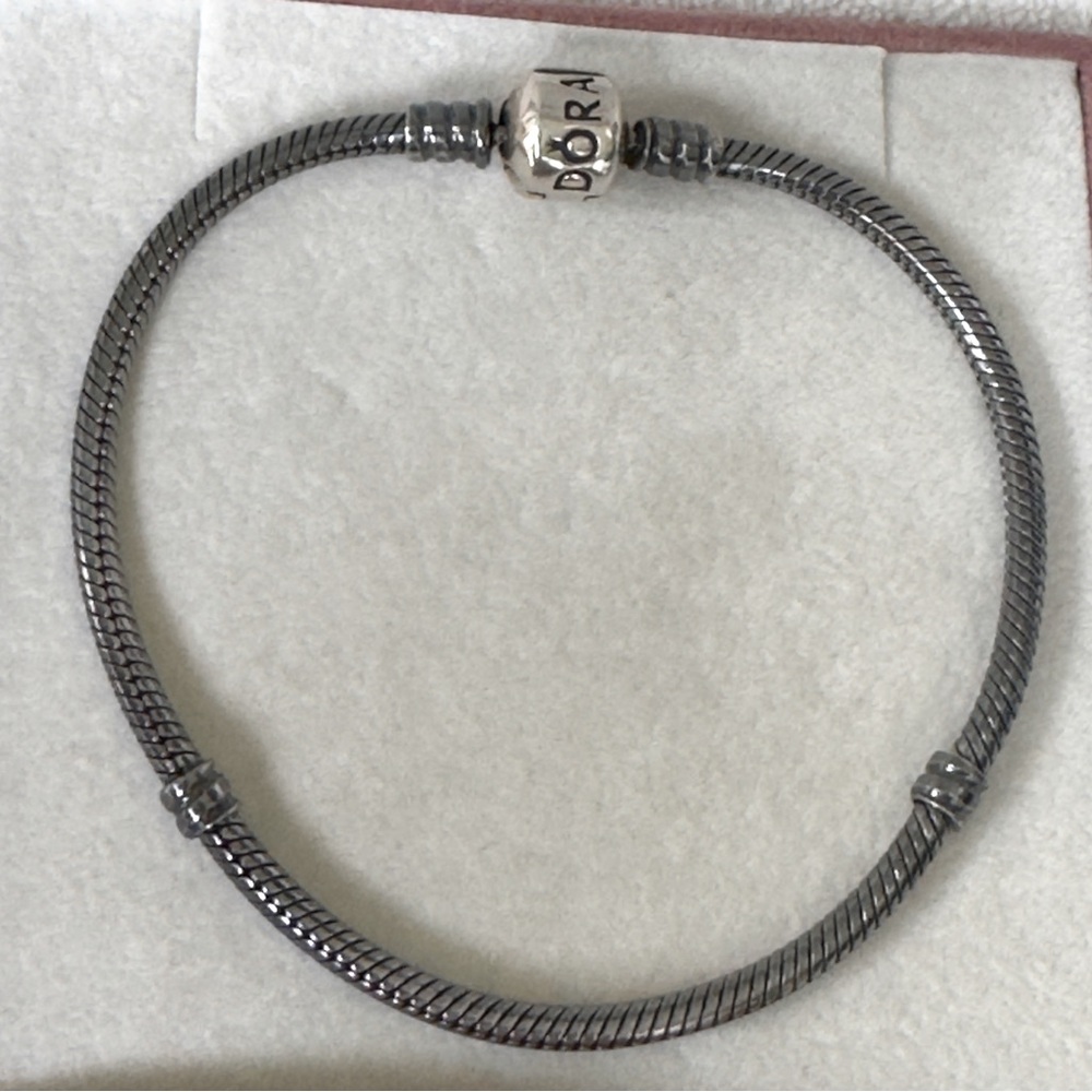 Authentic Pandora Moments Oxidized Snake Chain Bracelet 7.1” - Picture 3 of 5